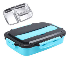 3-cell 304 stainless steel travel portable office worker lunch box student compartment insulation lunch box set meal