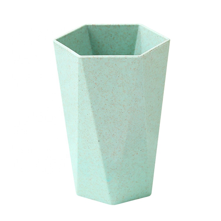 Biodegradable environmentally friendly reusable wheat straw plastic cup coffee Tea cup diamond cup