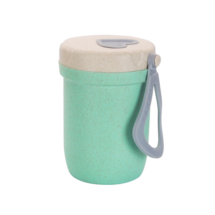 Wheat straw breakfast cup,student office worker portable soup cup,thermos porridge cup handy vacuum cup