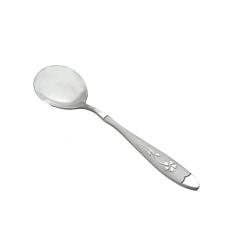 Custom decorative pattern flatware stainless steel silverware set cutlery spoon for wedding hotel home