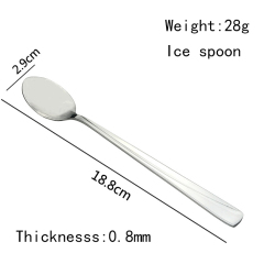 Food Grade Silver Flatware Metal Ice Spoon Coffee Spoon Stainless Steel Spoon