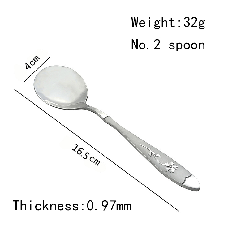 Custom decorative pattern flatware stainless steel silverware set cutlery spoon for wedding hotel home