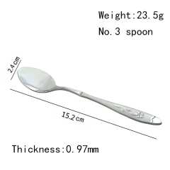 Hot Selling Kitchen Tableware Spoon Dining Round Shape Coffee Stainless Steel Coffee Spoon