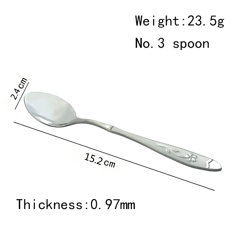 Hot Selling Kitchen Tableware Spoon Dining Round Shape Coffee Stainless Steel Coffee Spoon