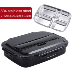 304 stainless steel student compartment insulation lunch box set meal portable office worker lunch box lunch box