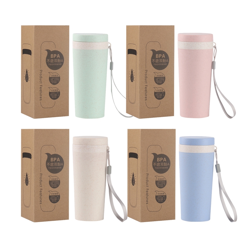 Environmentally friendly degradable wheat straw plastic children's water bottle water cup easy to carry in school