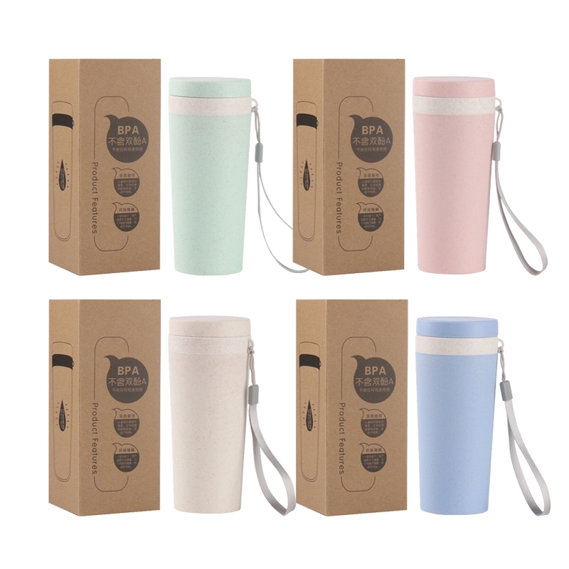 Environmentally friendly degradable wheat straw plastic children's water bottle water cup easy to carry in school