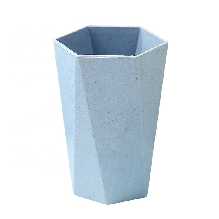 Biodegradable environmentally friendly reusable wheat straw plastic cup coffee Tea cup diamond cup