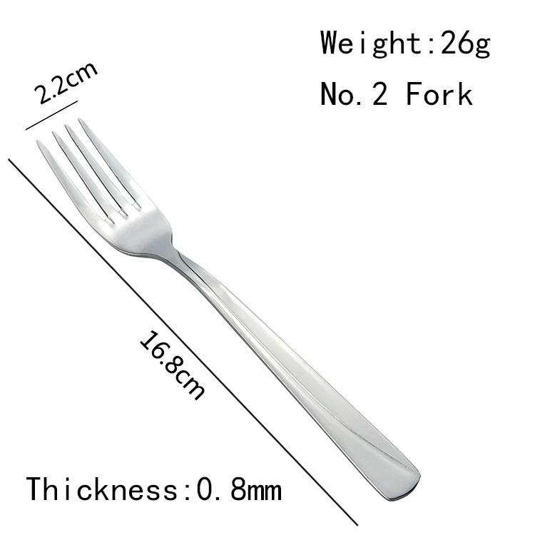 High Quality Silver Flatware Set Stainless Steel Dessert Fork Set Solid Silver Cutlery Set