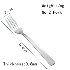 High Quality Silver Flatware Set Stainless Steel Dessert Fork Set Solid Silver Cutlery Set