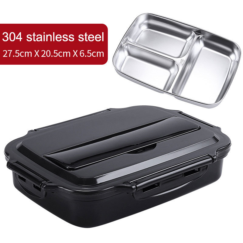 3-cell 304 stainless steel travel portable office worker lunch box student compartment insulation lunch box set meal