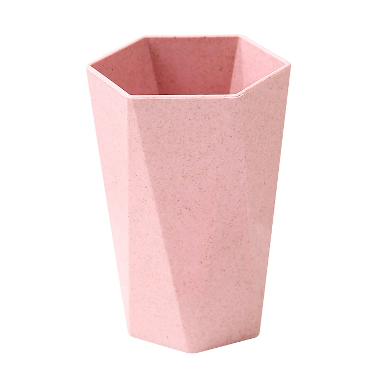 Biodegradable environmentally friendly reusable wheat straw plastic cup coffee Tea cup diamond cup
