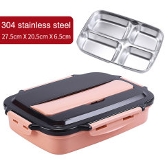 304 stainless steel student compartment insulation lunch box set meal portable office worker lunch box lunch box