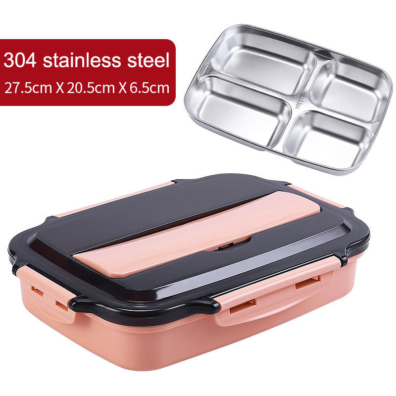 304 stainless steel student compartment insulation lunch box set meal portable office worker lunch box lunch box