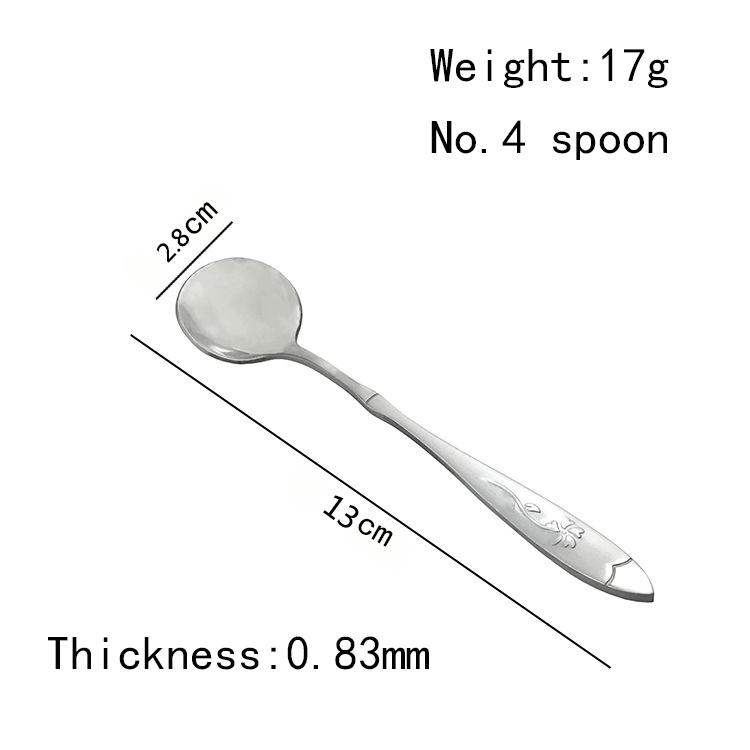Haute couture pattern with long handle stainless steel cutlery stirring spoon scoop for wedding hotel home