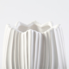 Nordic Style Flower Shape Ceramic Vase White Flower Vase Wedding Decorative Home Restaurant Hotel Decoration