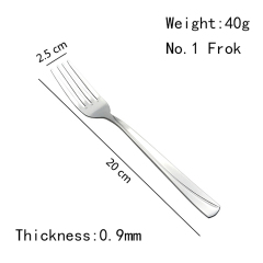 Wholesale Cutlery Stainless Steel Reusable Silverware Set Fork Dinner Fork Steak Fork