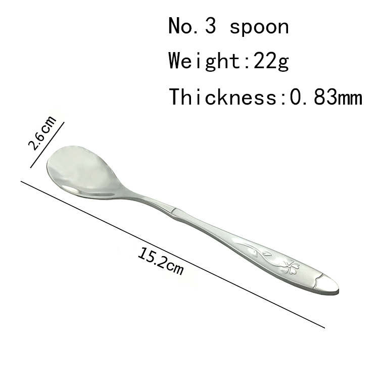 Custom decorative pattern flatware stainless steel silverware table spoon for wedding hotel home