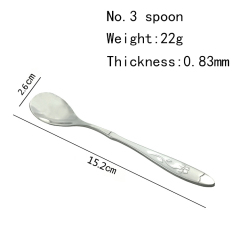 Custom decorative pattern flatware stainless steel silverware table spoon for wedding hotel home