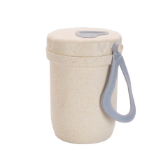 Wheat straw breakfast cup,student office worker portable soup cup,thermos porridge cup handy vacuum cup
