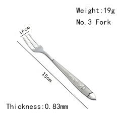 China Fruit Forks Custom Decorative Pattern Stainless Steel Fork Set Home Kitchen Cutlery Set