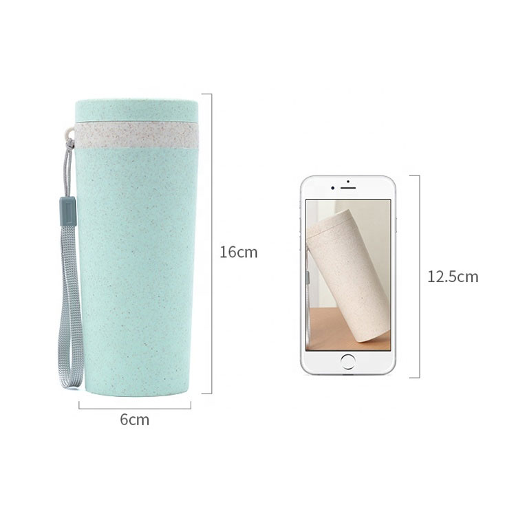 Environmentally friendly degradable wheat straw plastic children's water bottle water cup easy to carry in school