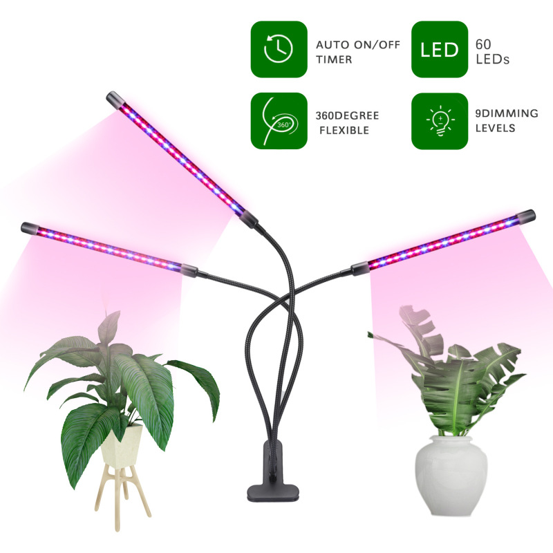 Light Plant Growth 3 Head LED Plant Light Plant Growth Led Tube Light With USB Port