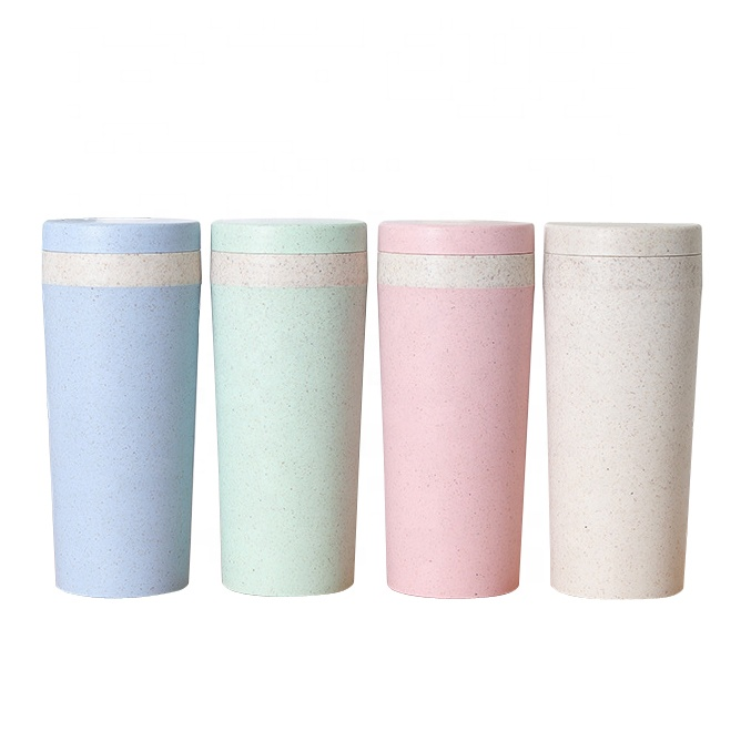 Environmentally friendly degradable wheat straw plastic children's water bottle water cup easy to carry in school