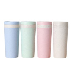 Environmentally friendly degradable wheat straw plastic children's water bottle water cup easy to carry in school