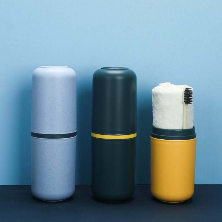 Wheat straw simple environmental protection travel portable toilet cup set business trip supplies toothbrush storage box