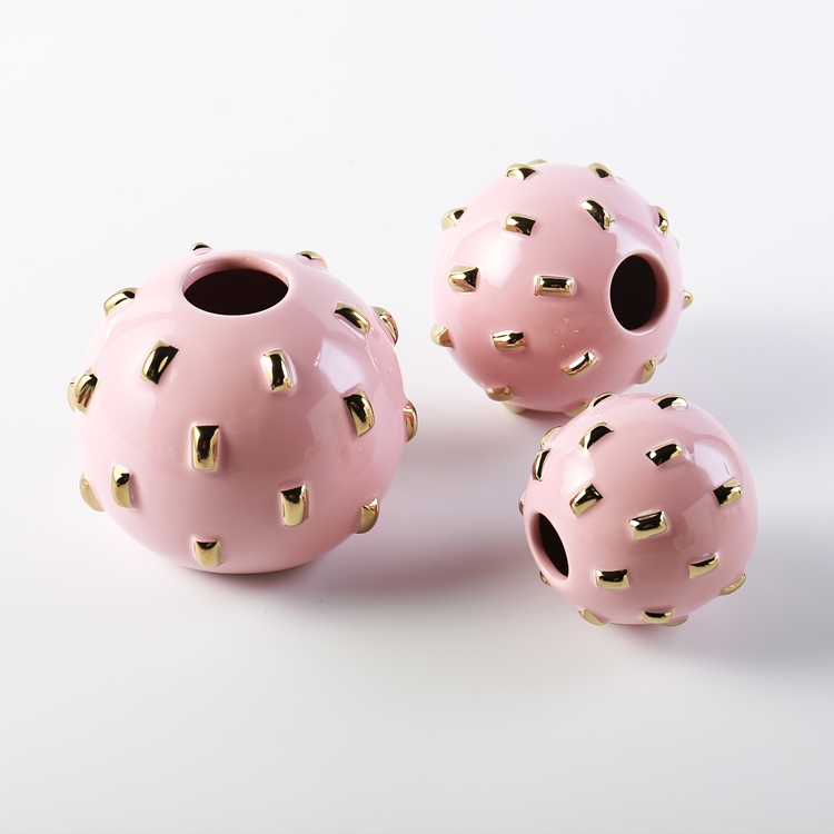European Ceramic Vase Home Decor Ball Shape Design Wedding Decorative Luxury Flower Vase Restaurant Hotel Decoration