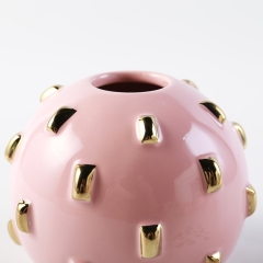European Ball Shape Design Ceramic Vase Luxury Small Flower Vase Wedding Tabletop Vase Home Restaurant Hotel Decoration