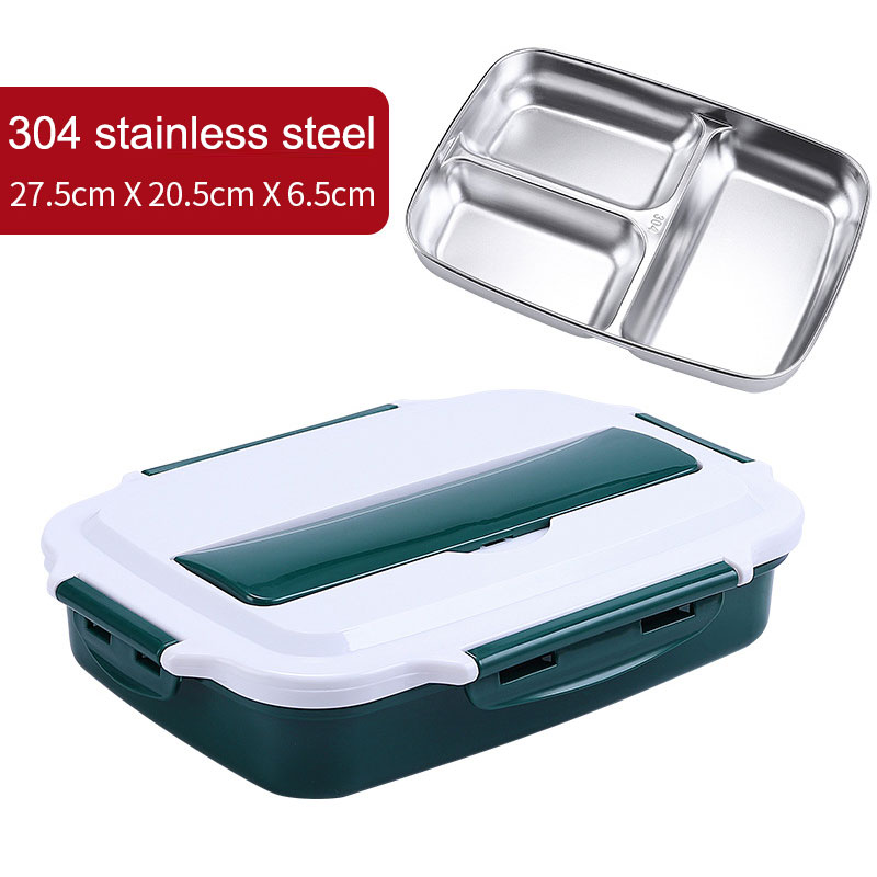 3-cell 304 stainless steel travel portable office worker lunch box student compartment insulation lunch box set meal