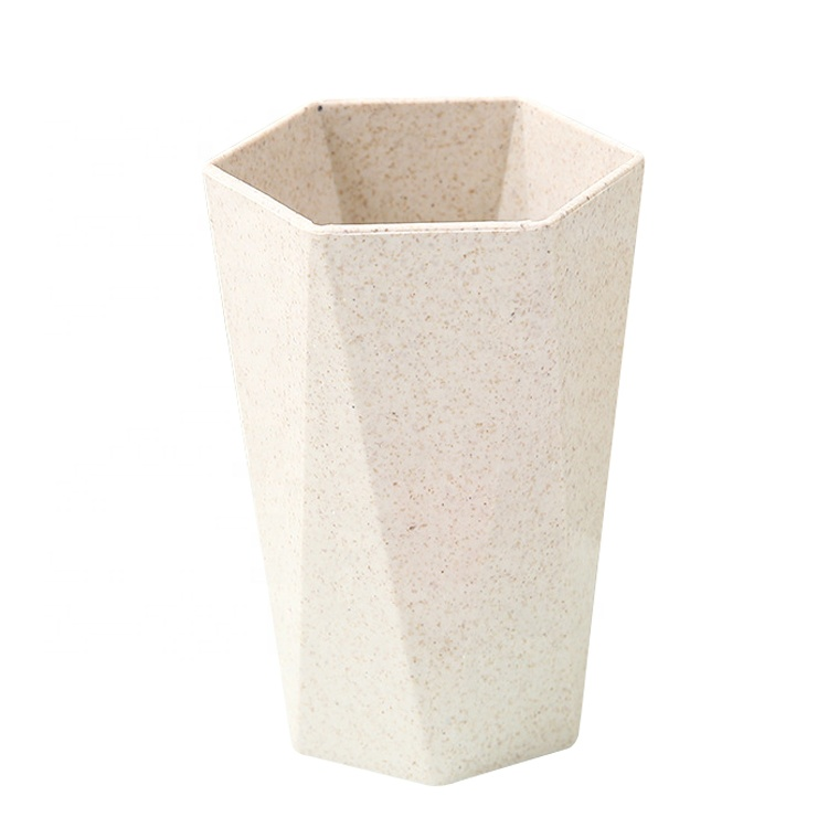 Biodegradable environmentally friendly reusable wheat straw plastic cup coffee Tea cup diamond cup