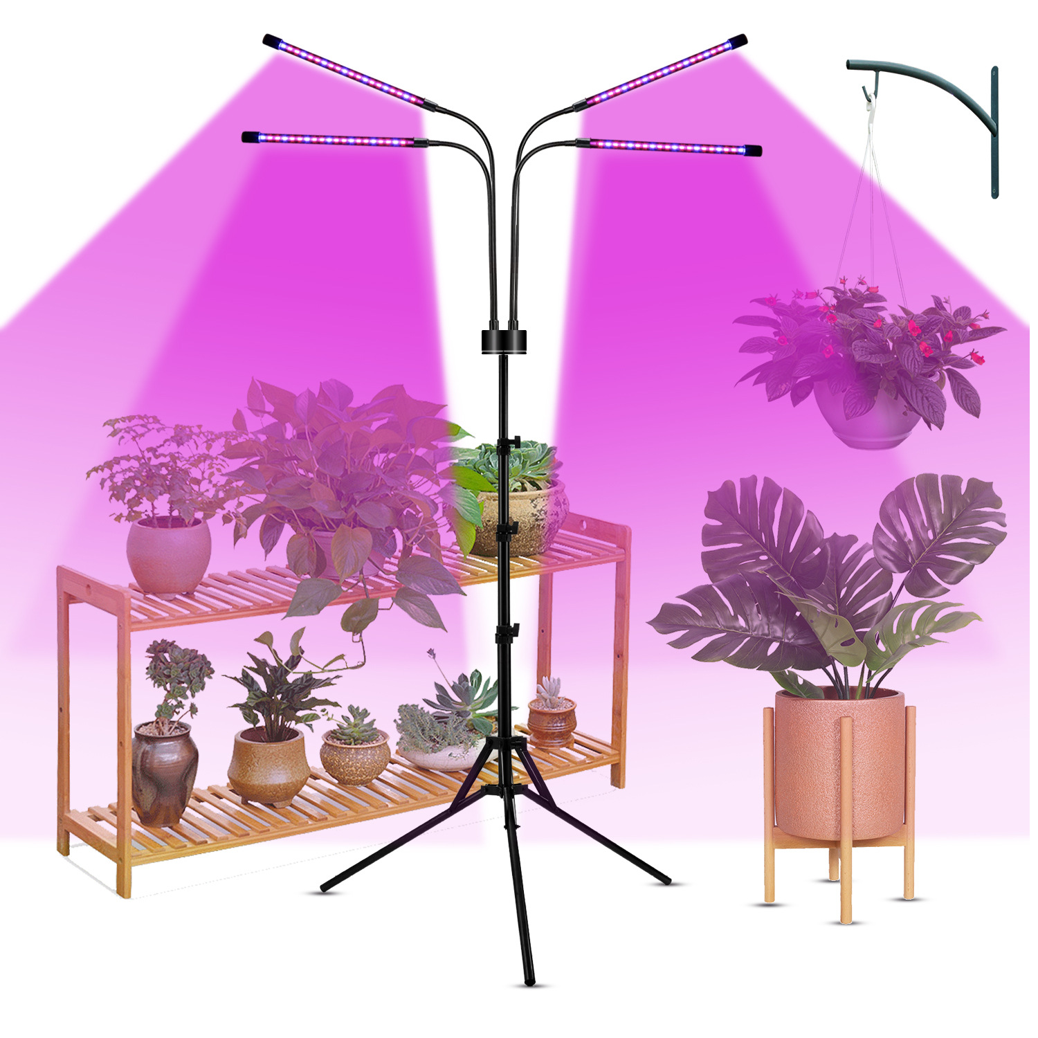Greenhouse Plant Flexible Smart Portable Remote Control Telecontrol Floor Tripod Stand Full Spectrum Growth Led Plant Lamp Grow Light Red Blue