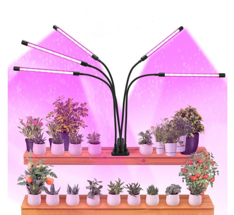 Light Plant Growth 5 Head LED Plant Light Lamp Smart Blooming Function Flexible Clip Indoor With USB Port