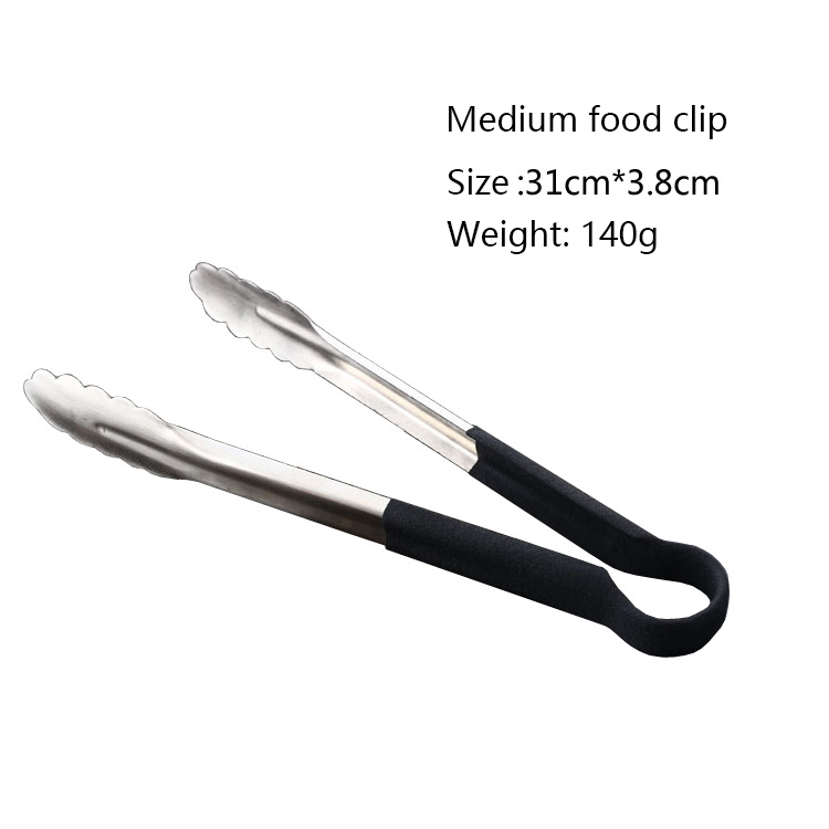 China stainless steel barbecue food clip tongs bread tongs kitchen baking cake tongs clip food