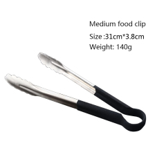 China stainless steel barbecue food clip tongs bread tongs kitchen baking cake tongs clip food