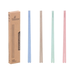 4 Pairs Eco Friendly Travel PP Wheat Straw Plastic Biodegradable Chopsticks Set Chopsticks Set For Kids