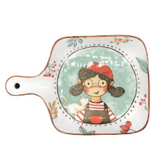 Fairytale Forest 8.75" Square Baking Dish Ceramic Tableware Little Girl Pattern Dinnerware For Family Hotel Restaurant