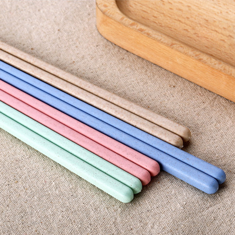 4 Pairs Eco Friendly Travel PP Wheat Straw Plastic Biodegradable Chopsticks Set Chopsticks Set For Kids