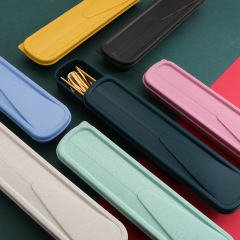 Portable Cutlery Box Chopsticks Spoon Fork Storage Box Korean New Style Travel Student Portable Thicken Empty Box