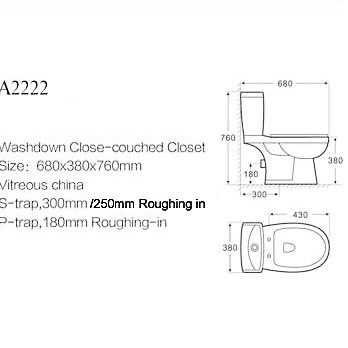 Cheap Make in China Ceramic Toilet Two Piece White Color Floor Mounted Vertical Split Toilet