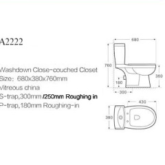 Cheap Make in China Ceramic Toilet Two Piece White Color Floor Mounted Vertical Split Toilet