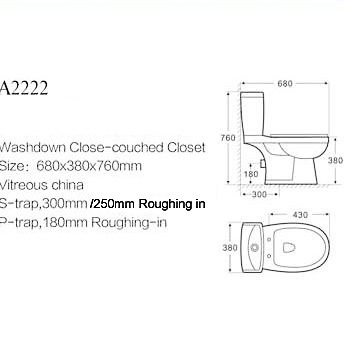 Cheap Make in China Ceramic Toilet Two Piece White Color Floor Mounted Vertical Split Toilet