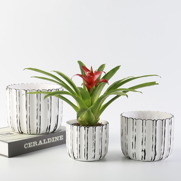 White Flower Pots Ceramic Pot Flower Modern Style Warm Gift for Friend Christmas Flower Pot