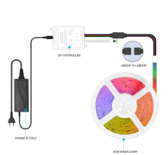 Non-waterproof 5M 5050 12V Flexible Strip Light 24 Key Remote Control Led Strip Light Indoor Decor