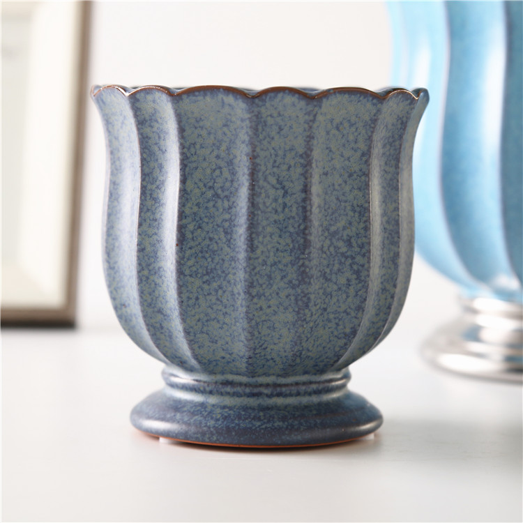 Wonderful Design Mini Pot Flower Sliver and Blue Decor Indoor Pot Nordic Style Wholesale