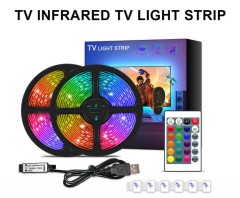 New Arrival High Brightness 1M 5050 DC5V IP65 Flexible RGB TV Backlight USB Led Strip Light with 24 Key IR Remote Controller