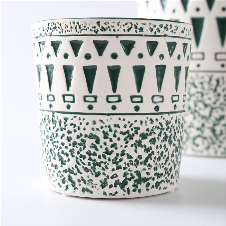Amazon INS Simple and Modern Hand Painted Mini Round Flower Pot Small Ceramic Flower Pots